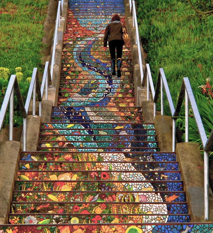 Лестница с мозаикой в Сан-Франциско