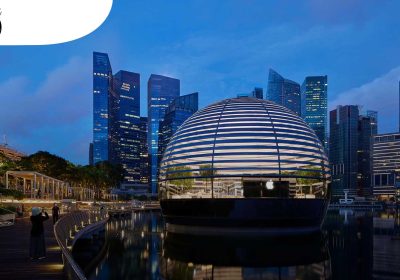 Apple открывает великолепный плавучий магазин в гавани Сингапура