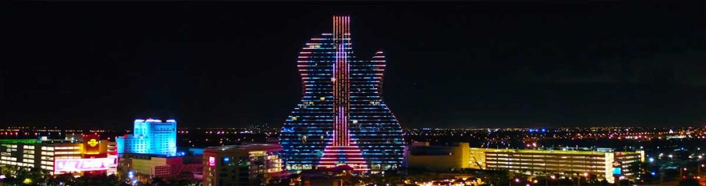 Отель Seminole Hard Rock Guitar во время светового шоу